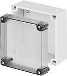 Image of Product. Front orientation. Electrical Enclosures. Clear-View Watertight Enclosures, Lift-Off Cover with Front View.