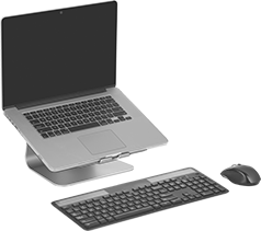 Image of ProductInUse. Front orientation. Laptop Stands.