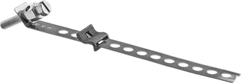 Image of Product. Front orientation. Grounding Strap, for 1/2" to 1" Pipe OD, Galvanized Steel.