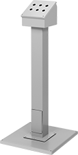 Image of ProductInUse. Enclosure Shown with Pedestal and Base. Front orientation. Electrical Enclosures. Dust-Tight Sloped Push-Button Enclosures.