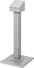 Image of ProductInUse. Enclosure Shown with Pedestal and Base. Front orientation. Electrical Enclosures. Dust-Tight Sloped Enclosures.