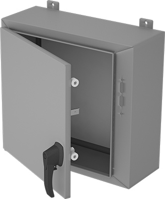 Image of Product. Front orientation. Safety-Lock Enclosure, Steel, 1 Door, 20" Height x 21" Width x 8" Depth .