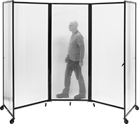Image of ProductInUse. Folding with Support Panels (3 Center Panels Shown). Front orientation. Partition Panels. Rolling Partition Panels, Folding Panel, Two 26 1/4" Wide Support Panels.