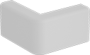 Image of Product. Front orientation. Raceway and Fittings. Low-Profile Raceway and Fittings, Outside-Corner 90° Elbow Connectors.