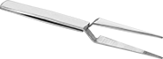 Image of Specification. 4 1/2" Lg. with Standard Round TIps. Front orientation. ZoomedIn view. Tweezers. Squeeze-to-Open Tweezers Sets.