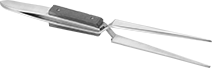 Image of Specification. 6 1/2" Lg. with Standard Round TIps. Front orientation. ZoomedIn view. Tweezers. Squeeze-to-Open Tweezers Sets.