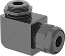 Image of Product. Front orientation. Cord Grips. Liquid-Tight Plastic Cord Grips, 90° Elbow.
