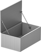 Image of ProductInUse. Front orientation. Lid Supports. Spring Lid Supports.