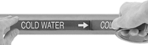 Image of ProductInUse. Front orientation. Pipe Markers. Reflective Pipe Markers.