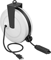 Image of Product. Front orientation. Extension Cord Reels. Automatic-Wind Extension Cord Reels , Socket, 3 Outlets.