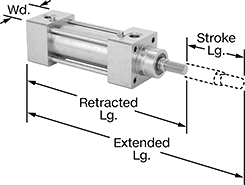 Image of Product. Front orientation. Contains Annotated. Air Cylinders. Corrosion-Resistant ISO Tie Rod Air Cylinders.