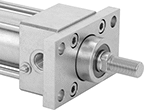 Image of Product. Front orientation. ZoomedIn view. Air Cylinder Mounts. ISO Tie Rod Air Cylinder Mounts, Front-Flange Actuator Connection.