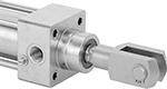 Image of Product. Front orientation. ZoomedIn view. Air Cylinder Mounts. ISO Tie Rod Air Cylinder Mounts, Rod Clevis with Pin.