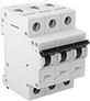 Image of Product. Front orientation. Circuit Breakers. DIN-Rail Mount Equipment Circuit Breakers, 3 Poles—Toggle-Switch Style.