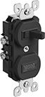 Image of Product. Screw-Terminal Wire Connection with Power Indicator. Front orientation. Light Switches. Toggle Light Switches, Screw-Terminal Wire Connection, Power Indicator.