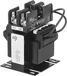 Image of Product. Transformer with Input Fuse Block. Front orientation. Input Fuse Block. Harsh-Environment High-Inrush Panel-Mount Transformers, 12V AC Output Voltage.