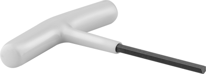Image of Product. Front orientation. Stubby T-Handle Hex Key, 5/32" Drive Size, 4-1/8" Overall Length.