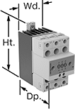 Image of Product. Front orientation. Contains Annotated. Proportional-Control Relays. 3 Circuits Controlled.