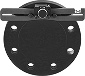 Image of ProductInUse. Front orientation. Pipe Flange Aligners. Magnetic Pipe Flange Aligners with Level.