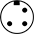Image of Specification. 3 Poles with 0.87" Face Dia.. Front orientation. 3 Poles. Mini Connectors, Wire Lead Connection, 0.87" Diameter Face.
