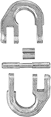 Image of Product. Front orientation. Exploded view. Chain Connecting Links. Removable Figure-Eight Chain Connecting Links—Not for Lifting.