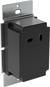 Image of Product. Back orientation. Light Dimmer, Push Button with Slide Dimmer, 1 Circuit, 3 Terminals.