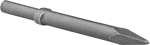 Image of Product. Front orientation. Chisel Bits. 0.680" Round-Shank Chisel Bits for Chipping Hammers, Pointed Chisel Bit Blade.
