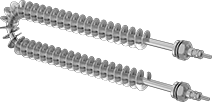 Image of Product. Front orientation. Heating Elements. Finned Tubular Heating Elements for Duct, Ovens, and Dryers, U-Shape.