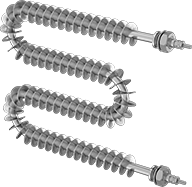 Image of Product. Front orientation. Heating Elements. Finned Tubular Heating Elements for Duct, Ovens, and Dryers, M-Shape.
