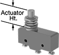 Image of Attribute. Style C. Front orientation. Contains Annotated. Snap-Acting Switches. Snap-Acting Switches, Plunger Actuator Style for 1/2" Diameter Panel Cutouts, Style C.