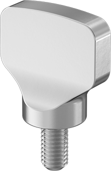 Image of Product. Front orientation. Sanitary Spade-Head Thumb Screw, M5 x 0.80 mm Thread Size, 10 mm Long.