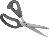 Image of Product. Offset Handle with Pointed Blade Tip. Front orientation. Scissors. Lightweight Scissors, Offset Handle.