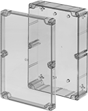 Image of Product. Front orientation. Electrical Enclosures. Clear-View Watertight Enclosures, Lift-Off Cover with 360° View.