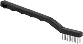 Image of Product. Style F. Front orientation. Abrasive Hand Brushes. Low-Scratch Abrasive Hand Brushes, Curved Handle, Style F.