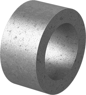 Image of Product. Front orientation. Oil-Embedded Sleeve Bearing for Food&Beverage, 841 Bronze, for 8mm Shaft Diameter and 12mm Housing ID, 6mm Long.