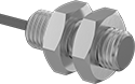 Image of Product. Sensor with Wire Leads. Front orientation. Hardwire. Hazardous Location DC Metallic-Object Proximity Sensors.