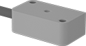 Image of Product. Sensor with Wire Leads. Front orientation. Flush Mount. Hazardous Location Flat-Body DC Metallic-Object Proximity Sensors.