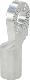Image of Product. Bottom orientation. Battery Terminal Connector, 3/8" Antirotational Lug, 2 Wire Gauge.