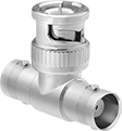 Image of Product. Front orientation. Coaxial Connectors. Coaxial Adapters, BNC Female × BNC Male × BNC Female.