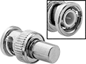 Image of Product. Front orientation. Electrical Connector Caps. Coaxial Electrical Connector Caps, BNC Crimp-On Connection.