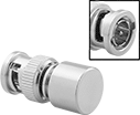 Image of Product. Front orientation. Electrical Connector Caps. Coaxial Electrical Connector Caps, BNC Twist-On Connection.