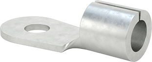 Image of Product. Back orientation. Tin-Plated Copper Ring Terminals, Noninsulated, for 6 Wire Gauge and Number 10 Screw Size.