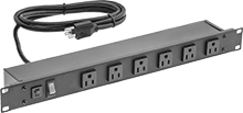 Image of Product. Front orientation. Outlet Strips. Rack-Mount Outlet Strips, Front Outlets—90° Outlet Orientation.