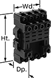 Image of Product. Front orientation. Contains Annotated. Relay Sockets. Style G.