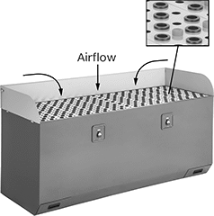 Image of Product. Front orientation. Contains Annotated, Inset. Downdraft Tables. Downdraft Tables for Woodworking.