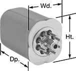Image of Product. Front orientation. Contains Annotated. Relays. Hazardous Location Relays, Circular-Pin Terminals—Hermetically Sealed.