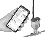 Image of ProductInUse. Front orientation. Thermocouples. Wireless Thermocouple Transmitters for Liquids and Gases , Threaded Mount.