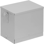 Image of Product. Front orientation. Transformers. Enclosed Isolating Transformers, Three Phase—Wire Leads Input and Output Connection.