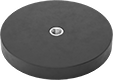 Image of Product. Disc. Bottom orientation. Magnets. Nonmarring Encased Neodymium Disc Magnets, Threaded-Hole Mount.