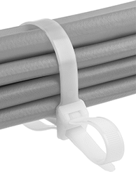 Image of ProductInUse. Front orientation. Cable Ties. Adjustable Cable Ties, Lift Release, Tuck-Back Head.